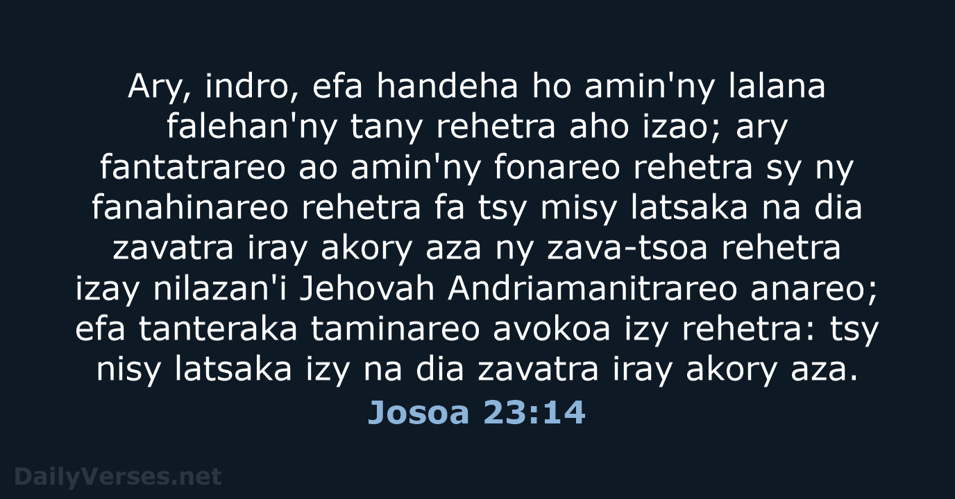 Josoa 23:14 - MG1865
