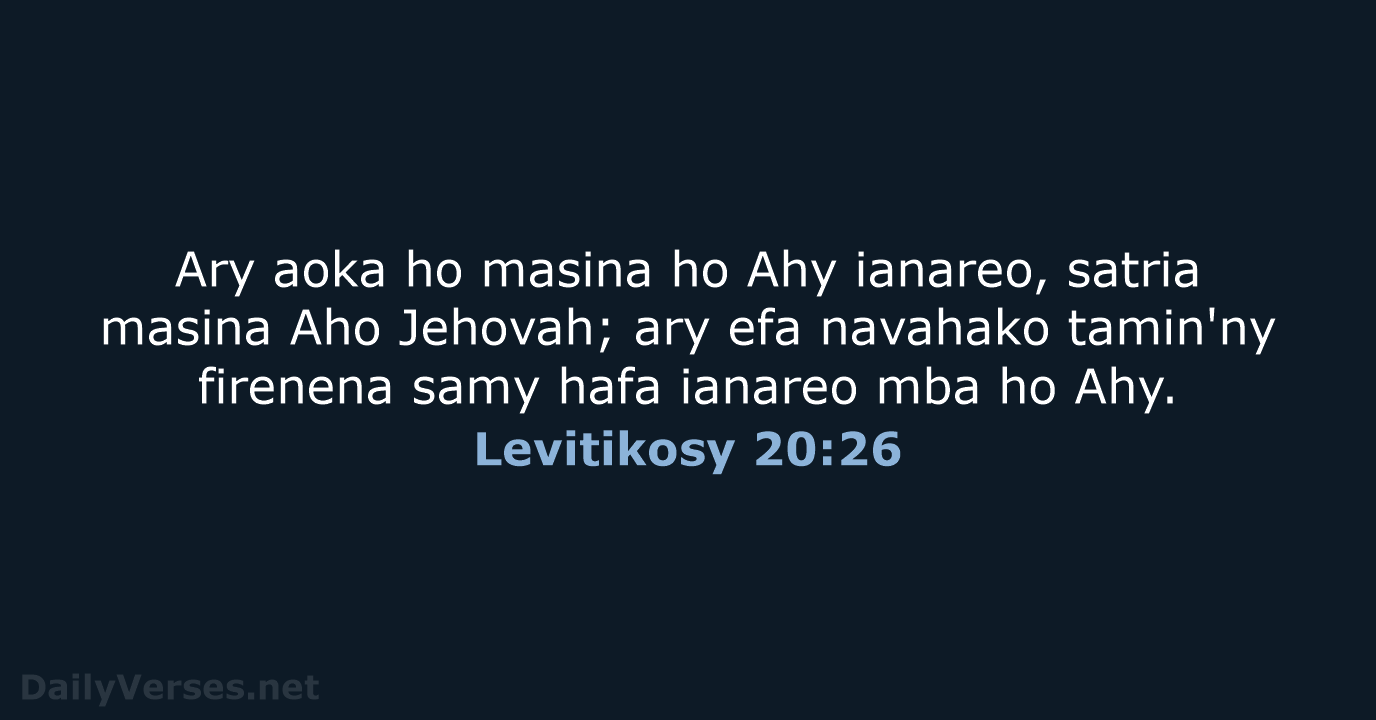 Levitikosy 20:26 - MG1865