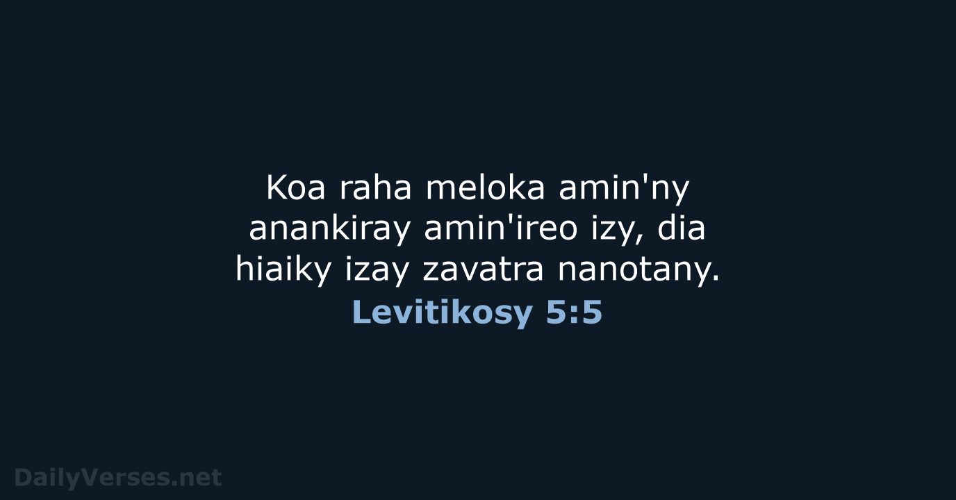Levitikosy 5:5 - MG1865