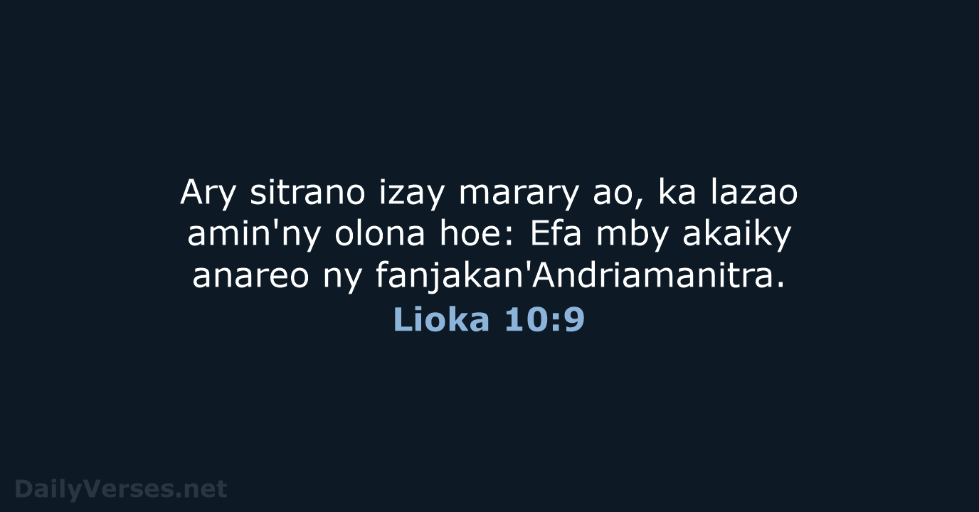 Lioka 10:9 - MG1865