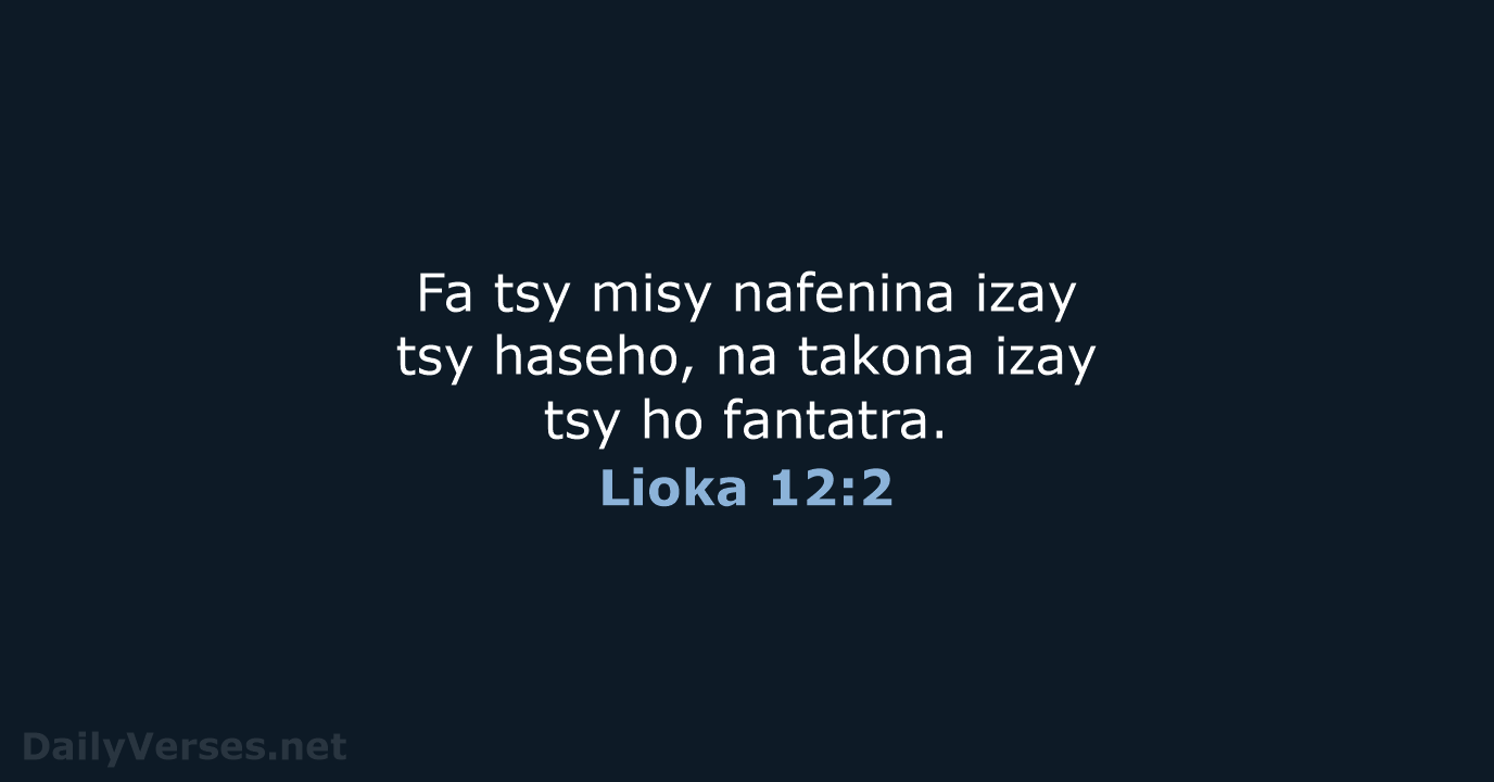 Lioka 12:2 - MG1865