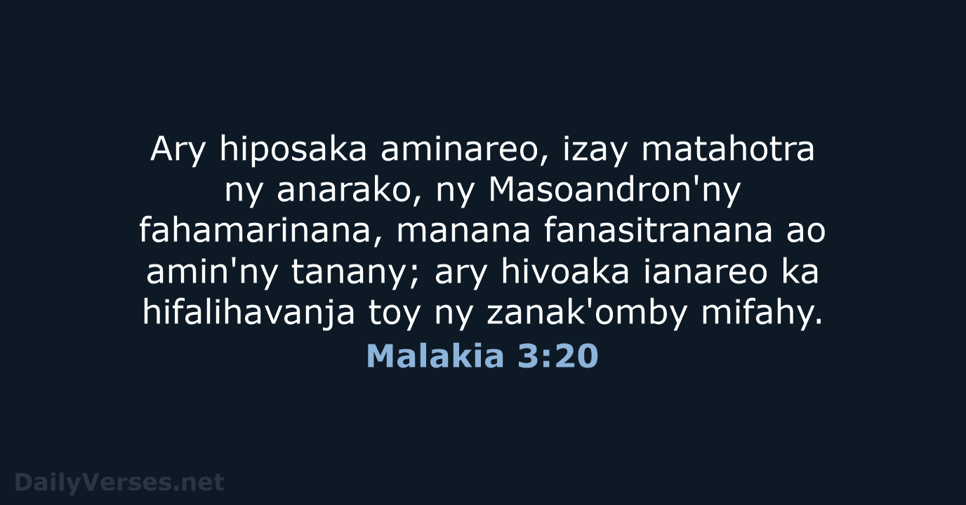 Malakia 3:20 - MG1865