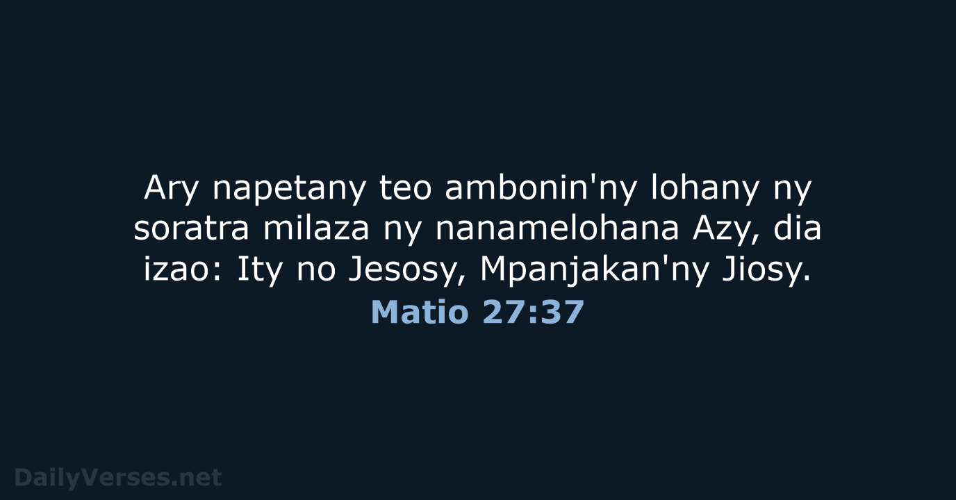 Matio 27:37 - MG1865