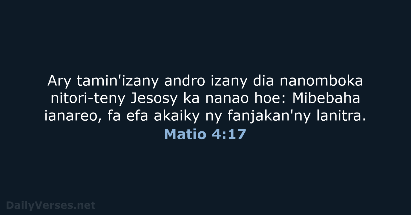 Matio 4:17 - MG1865
