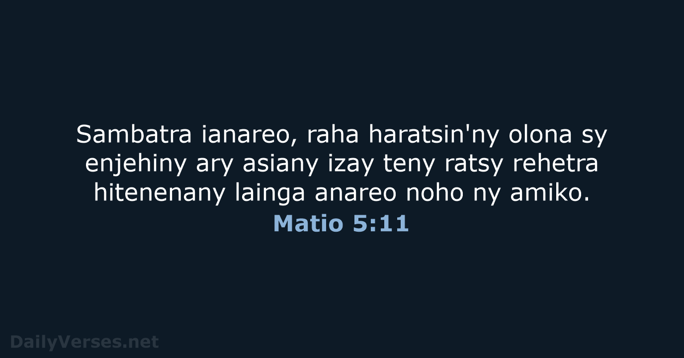 Matio 5:11 - MG1865