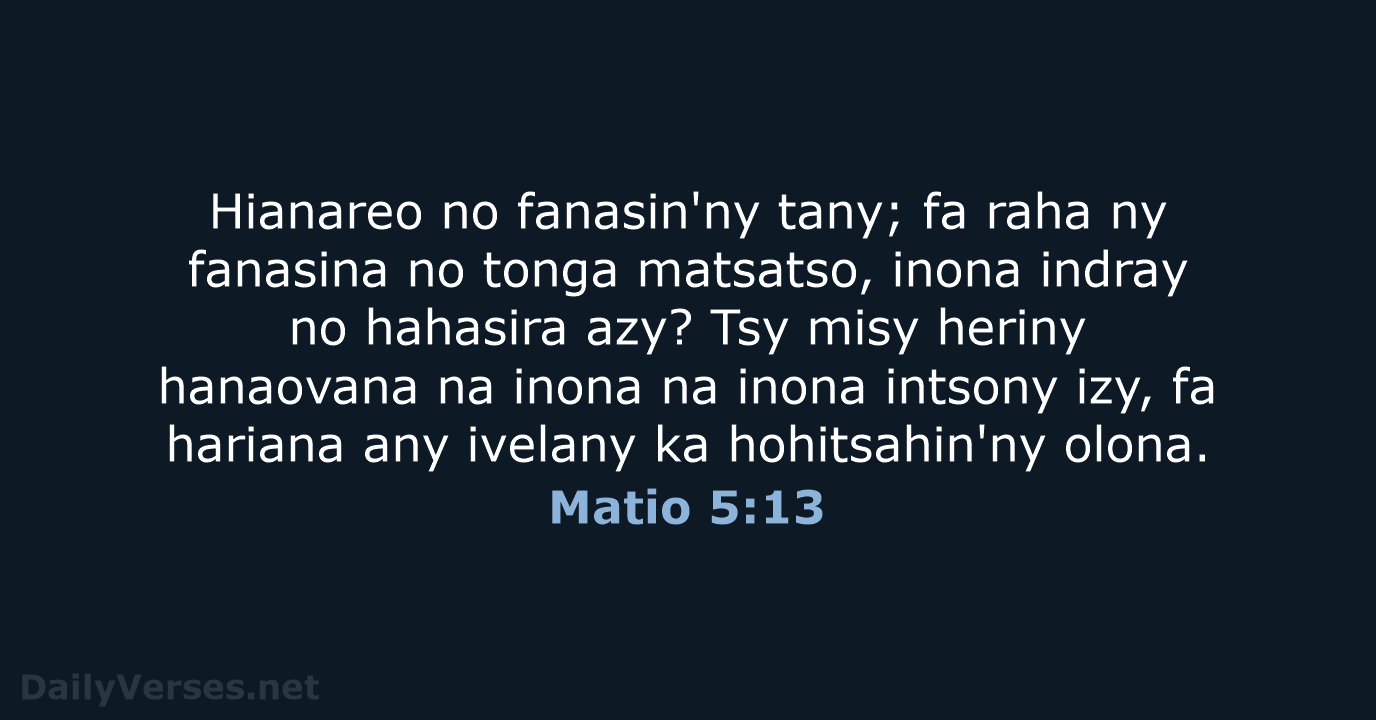 Matio 5:13 - MG1865