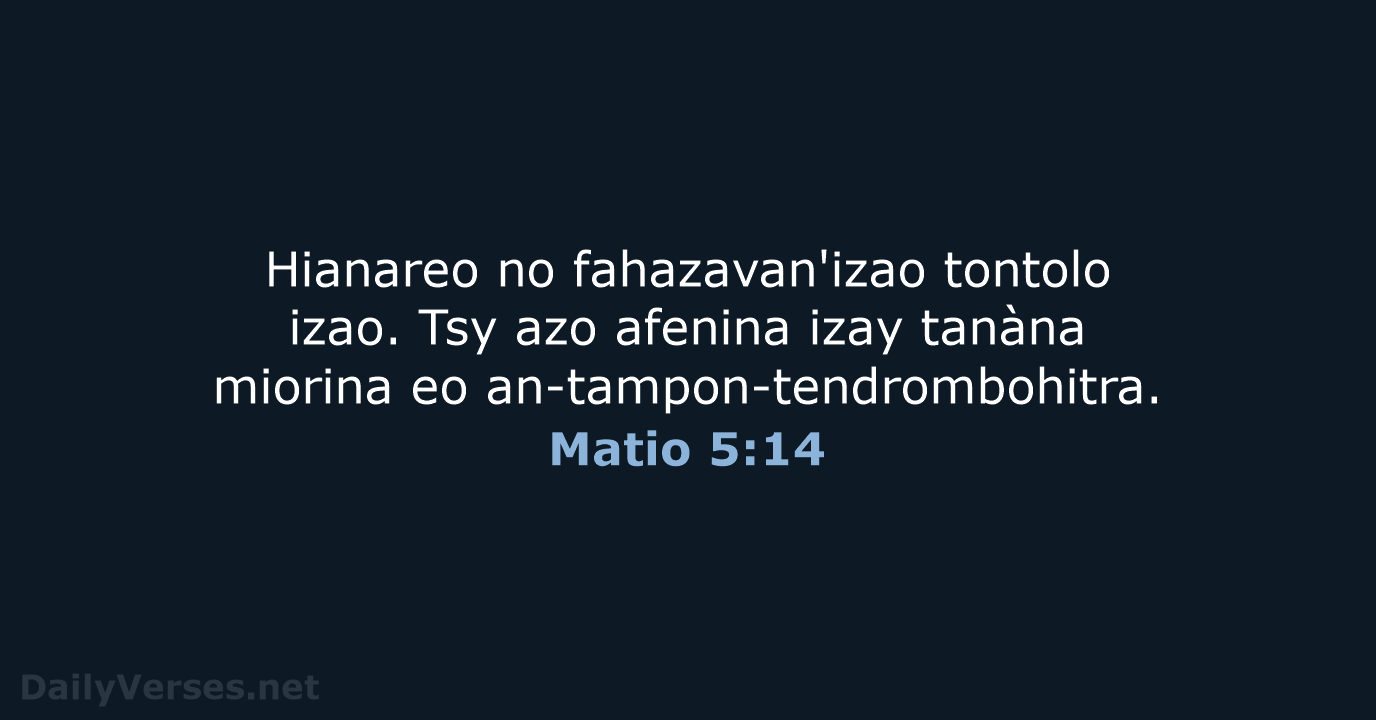 Matio 5:14 - MG1865