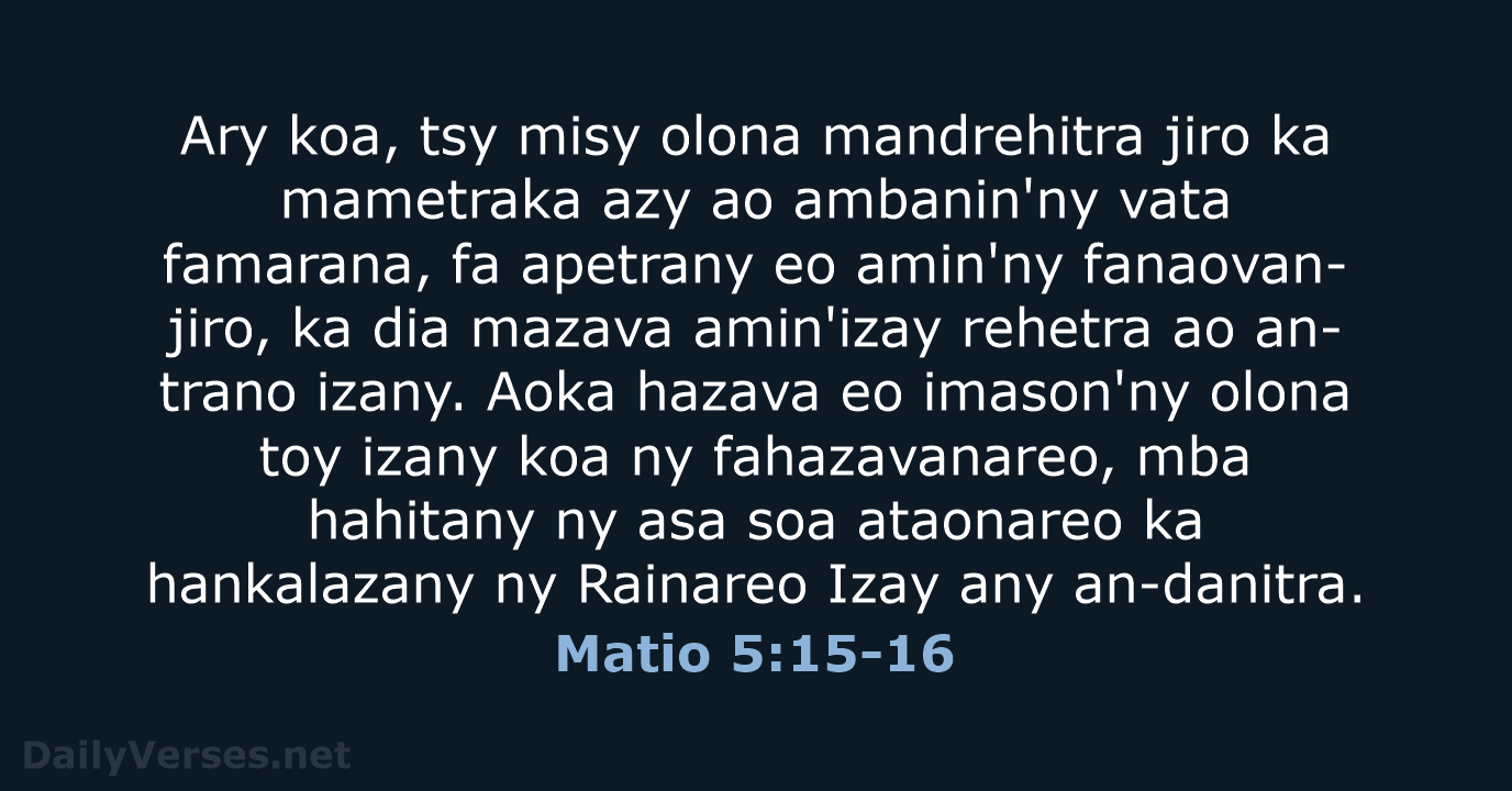 Matio 5:15-16 - MG1865
