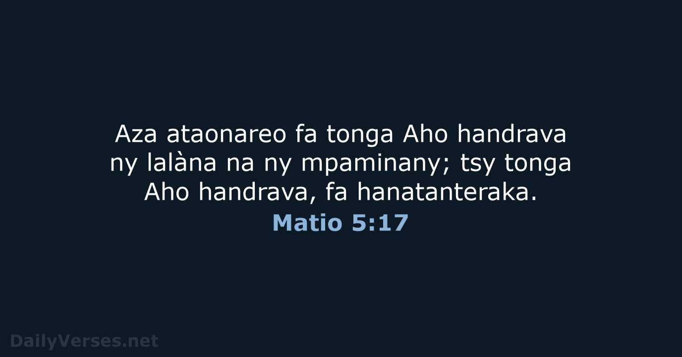 Matio 5:17 - MG1865
