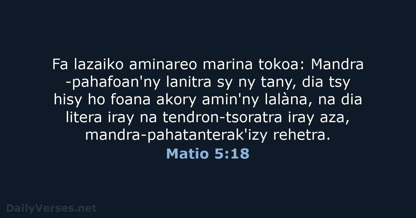 Matio 5:18 - MG1865