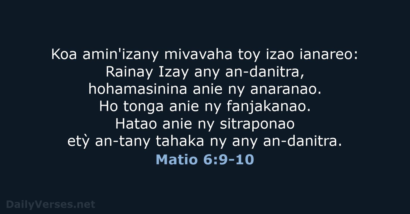 Matio 6:9-10 - MG1865
