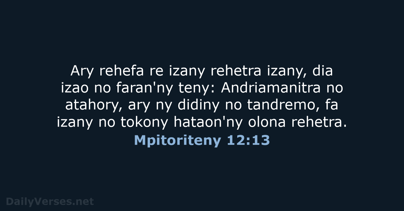 Mpitoriteny 12:13 - MG1865