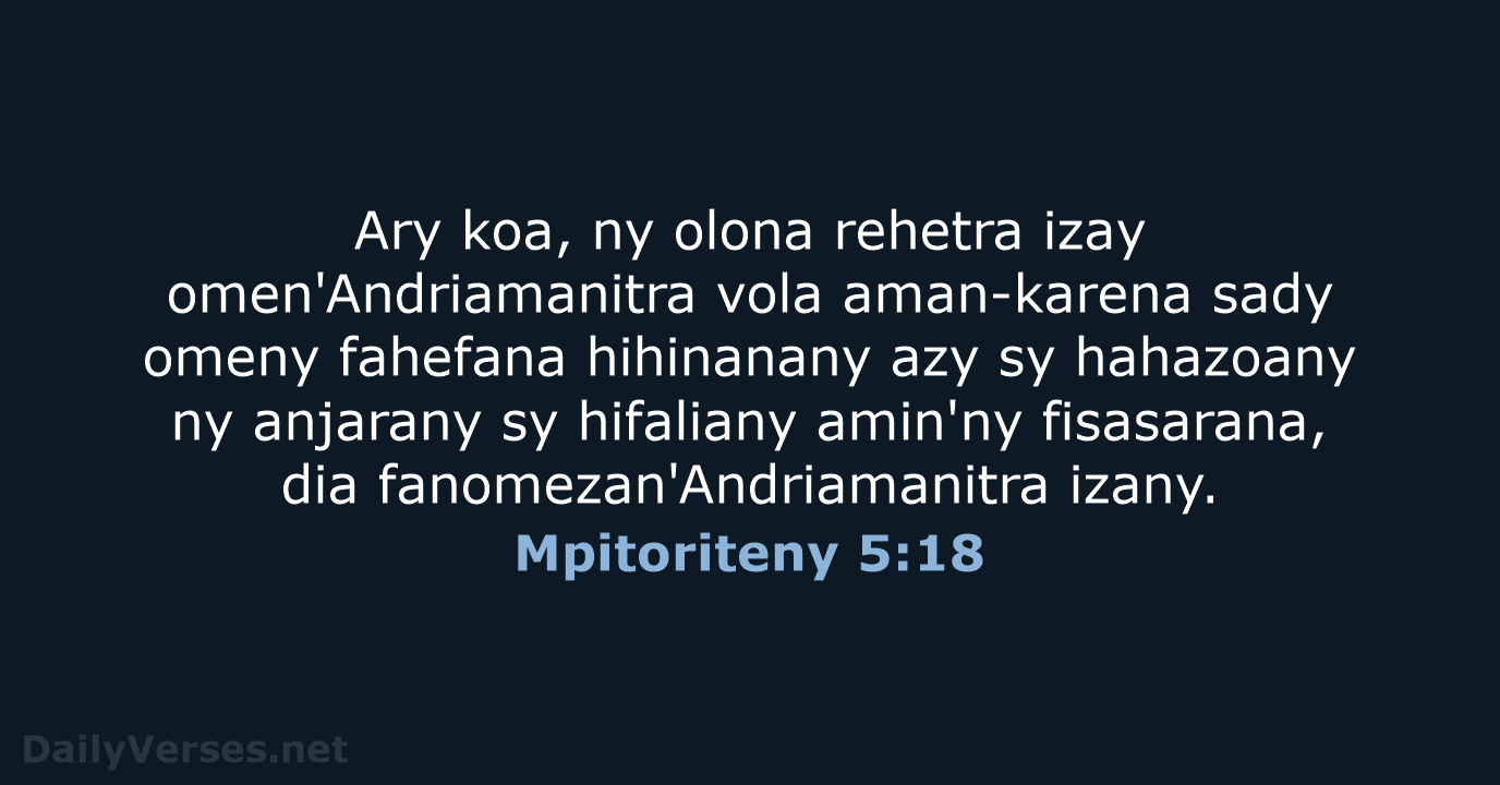 Mpitoriteny 5:18 - MG1865