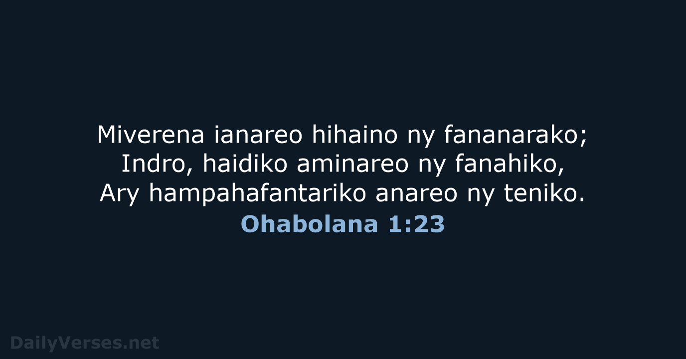 Ohabolana 1:23 - MG1865
