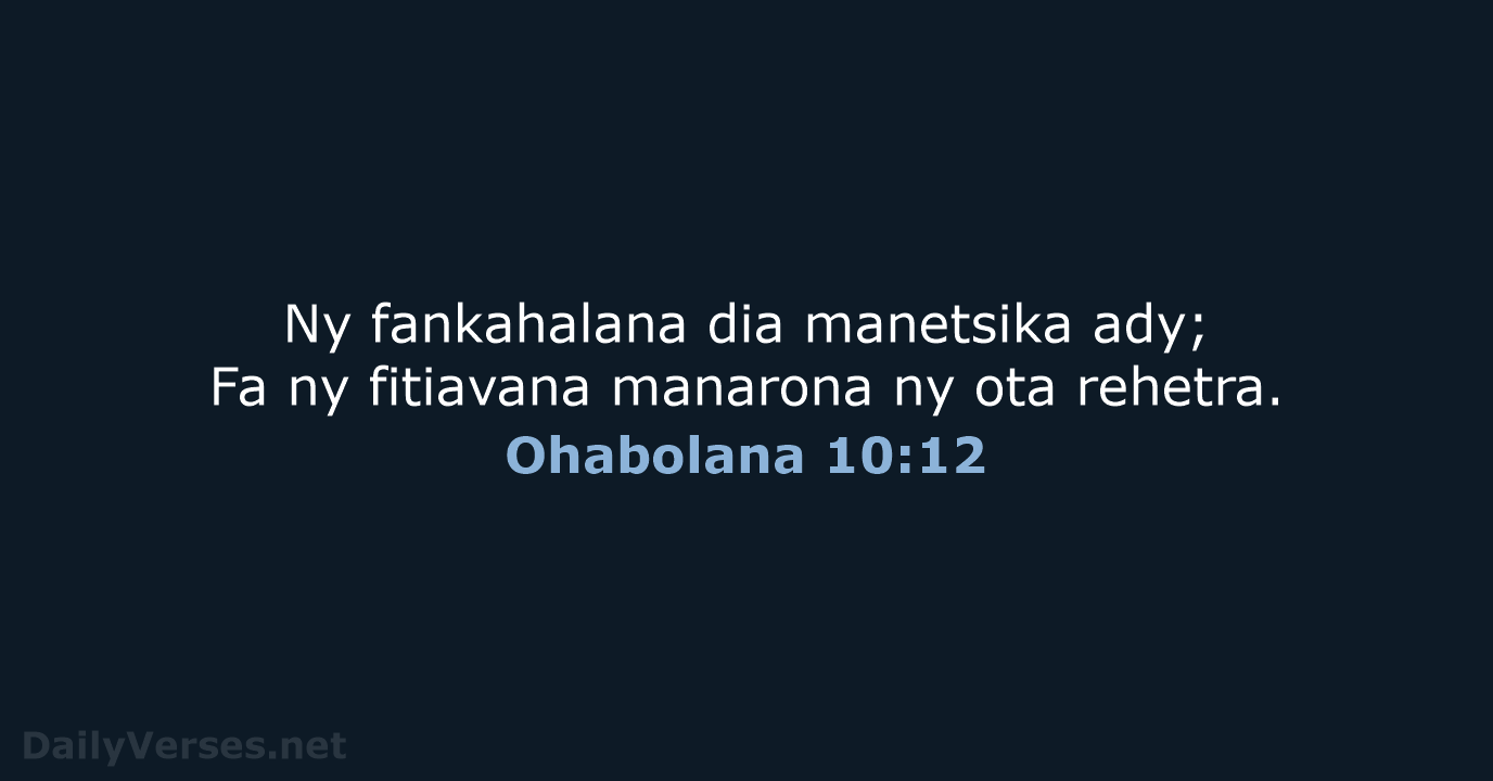 Ohabolana 10:12 - MG1865