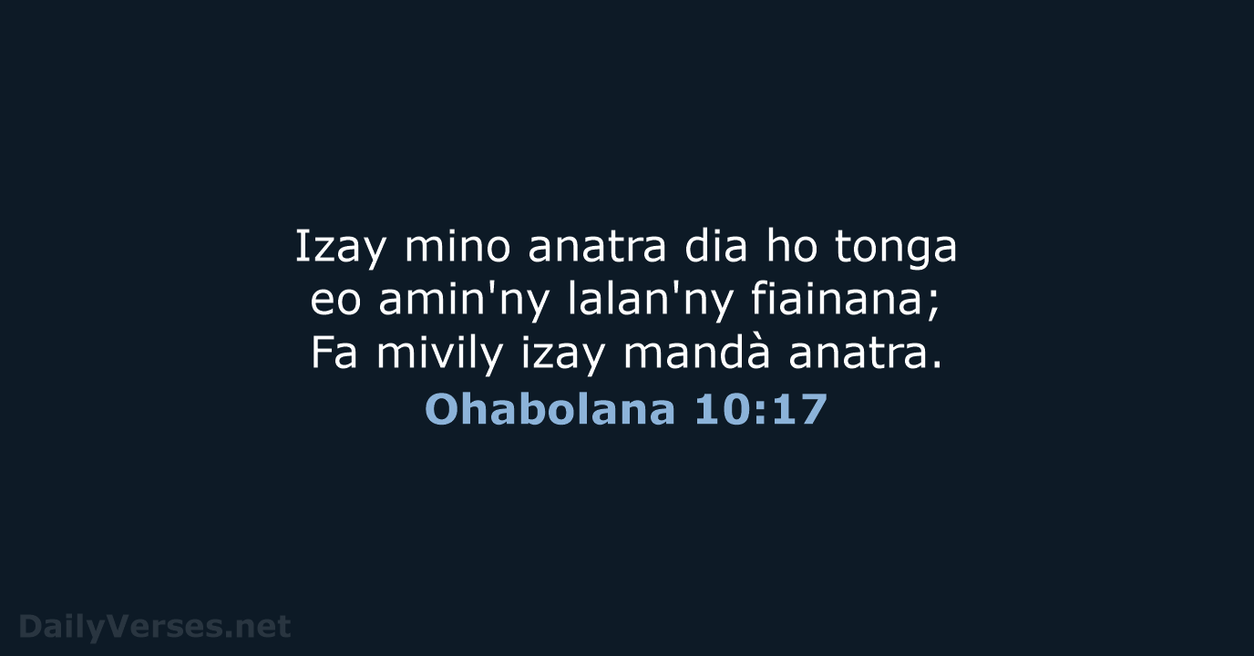 Ohabolana 10:17 - MG1865