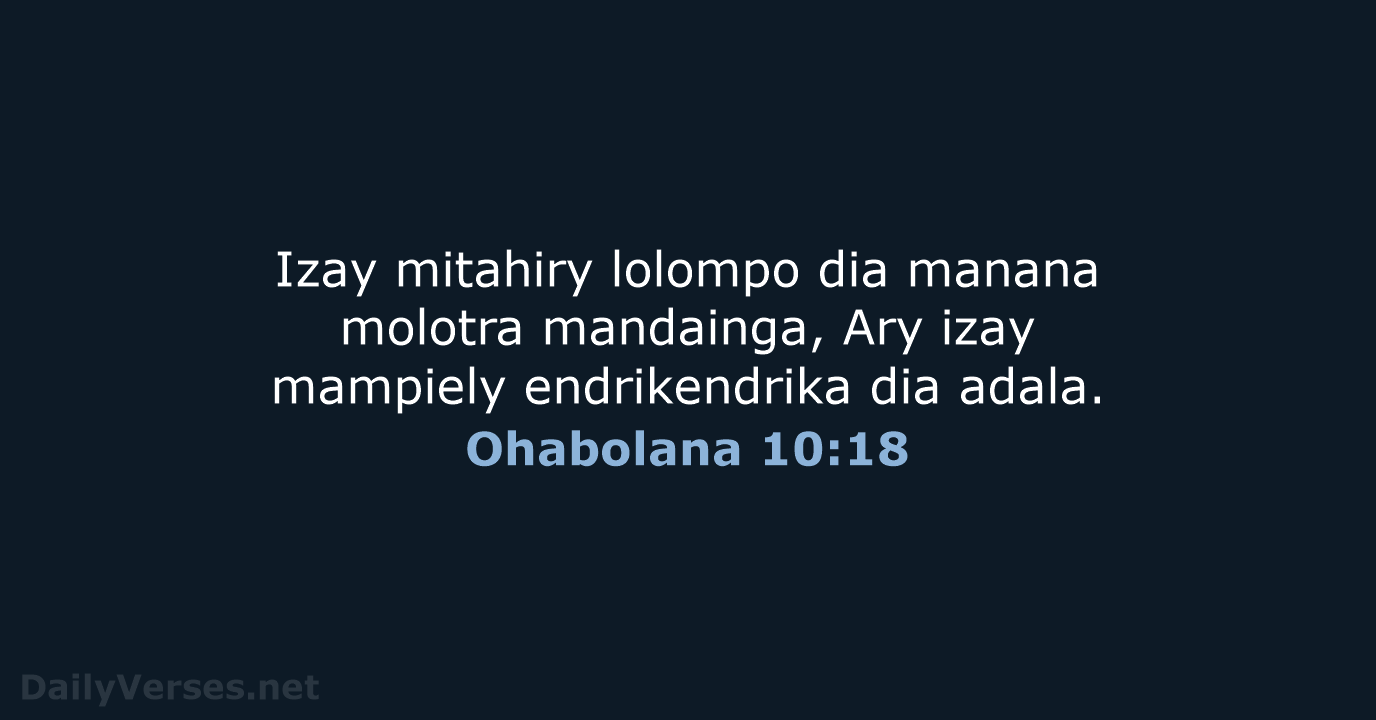 Ohabolana 10:18 - MG1865