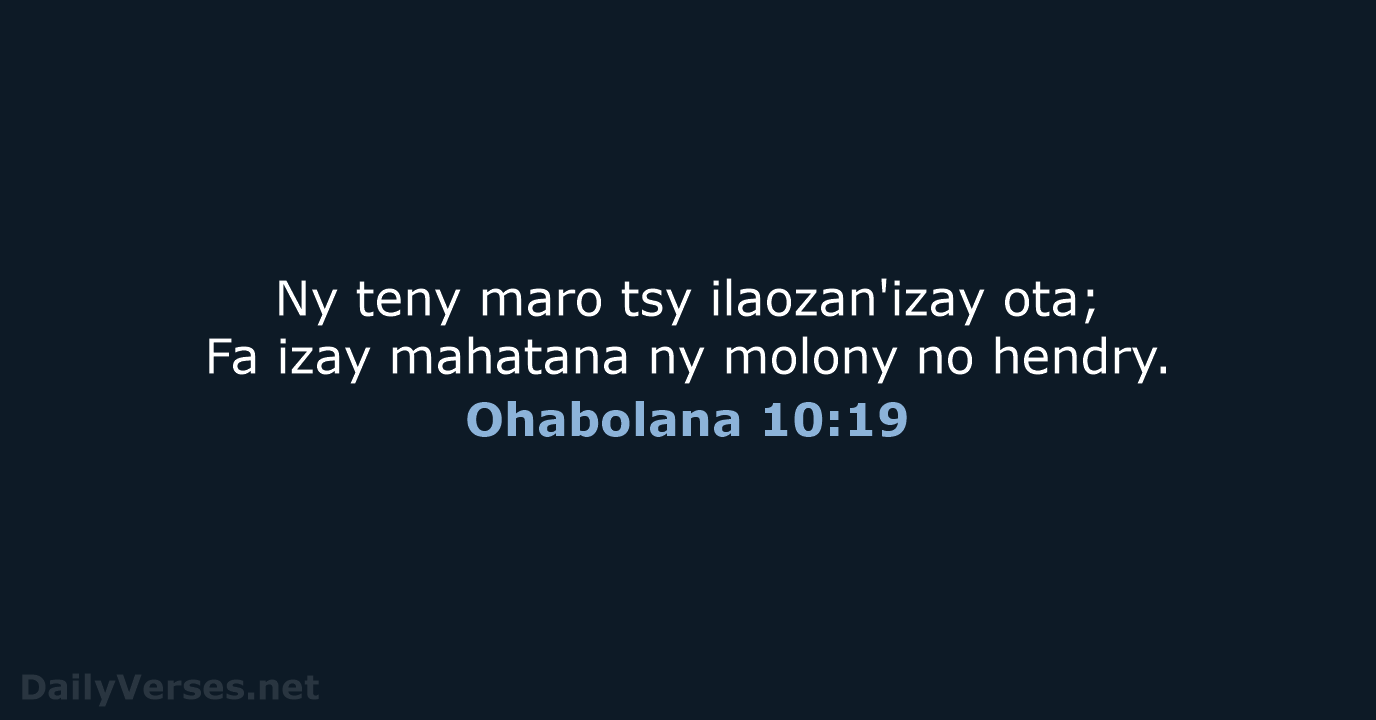 Ohabolana 10:19 - MG1865