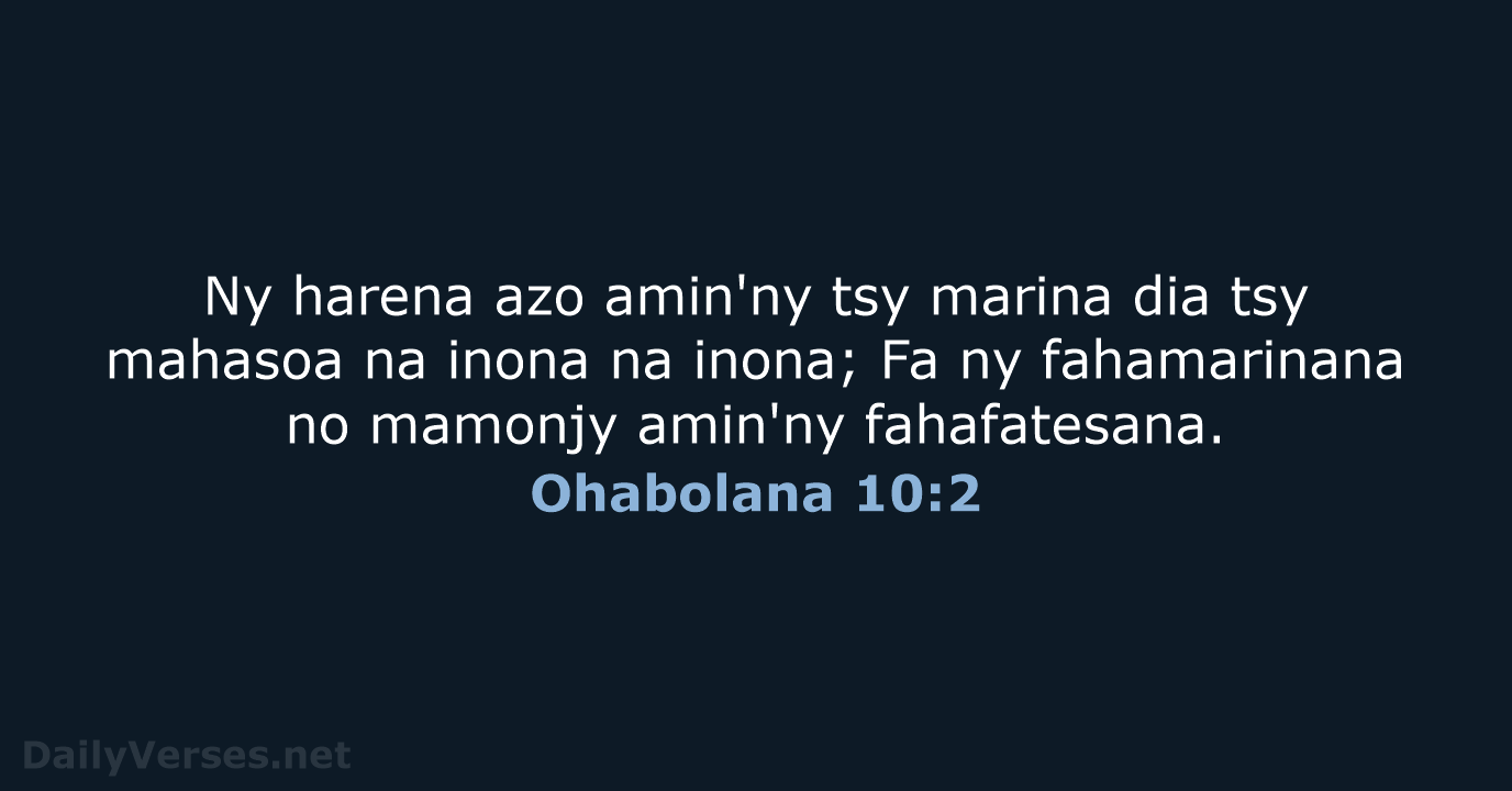 Ohabolana 10:2 - MG1865