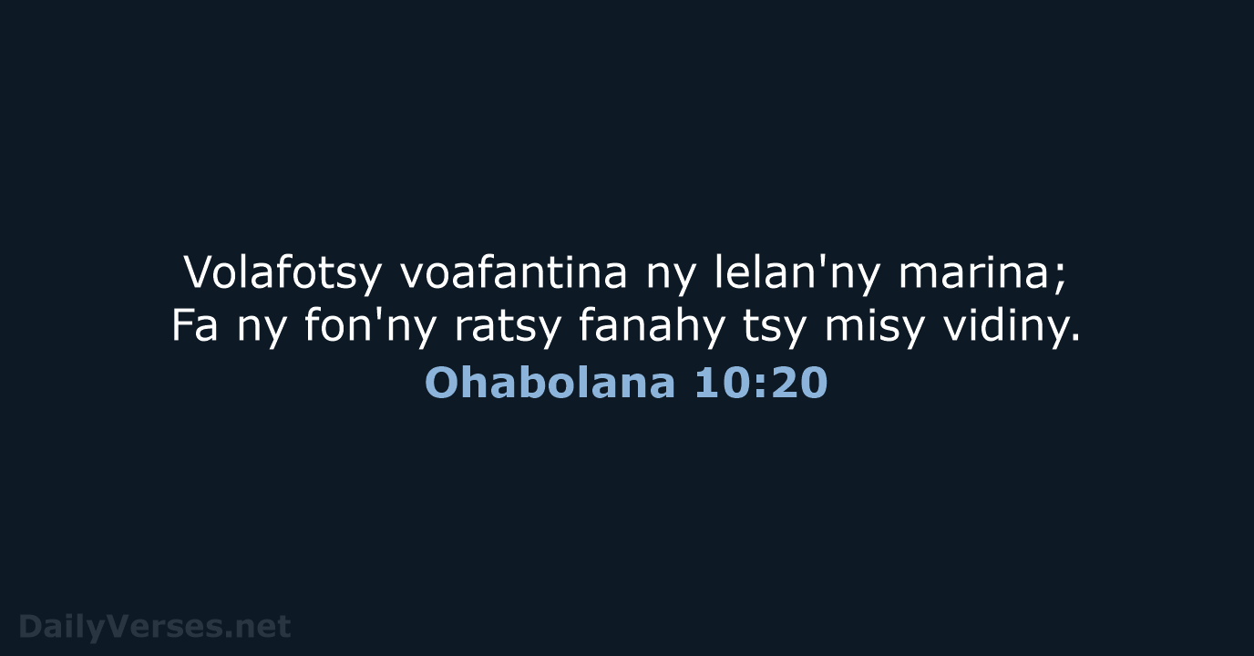 Ohabolana 10:20 - MG1865