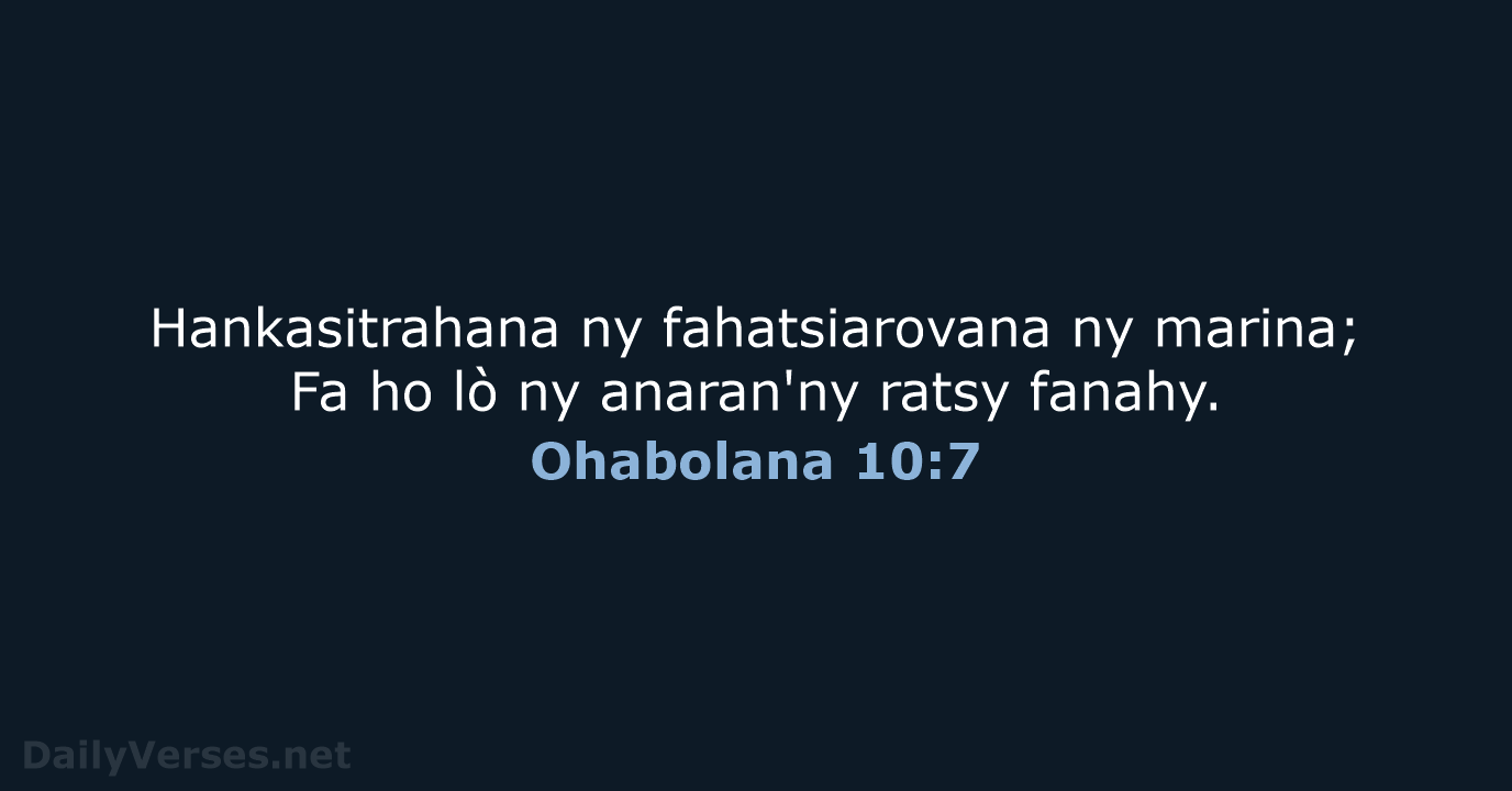 Ohabolana 10:7 - MG1865