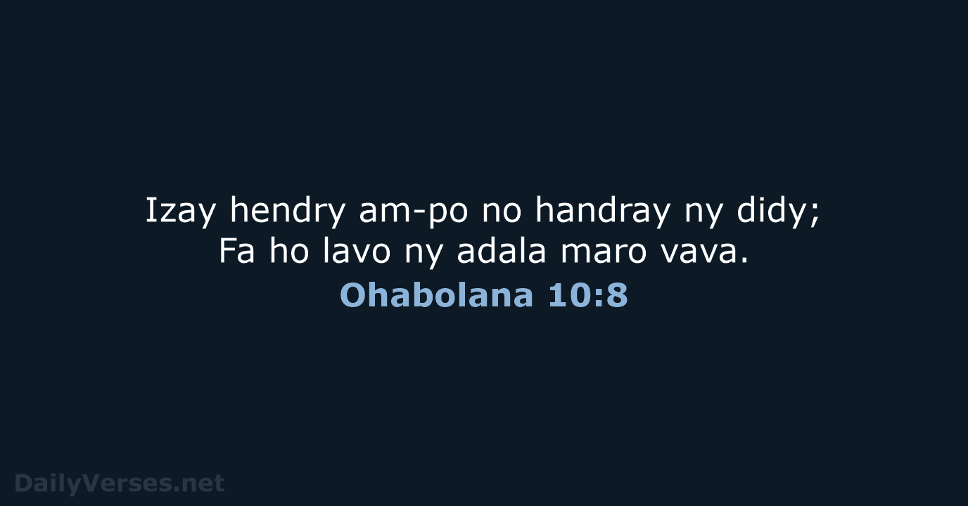 Ohabolana 10:8 - MG1865