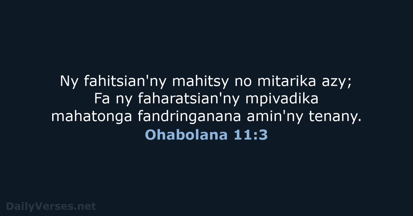 Ohabolana 11:3 - MG1865