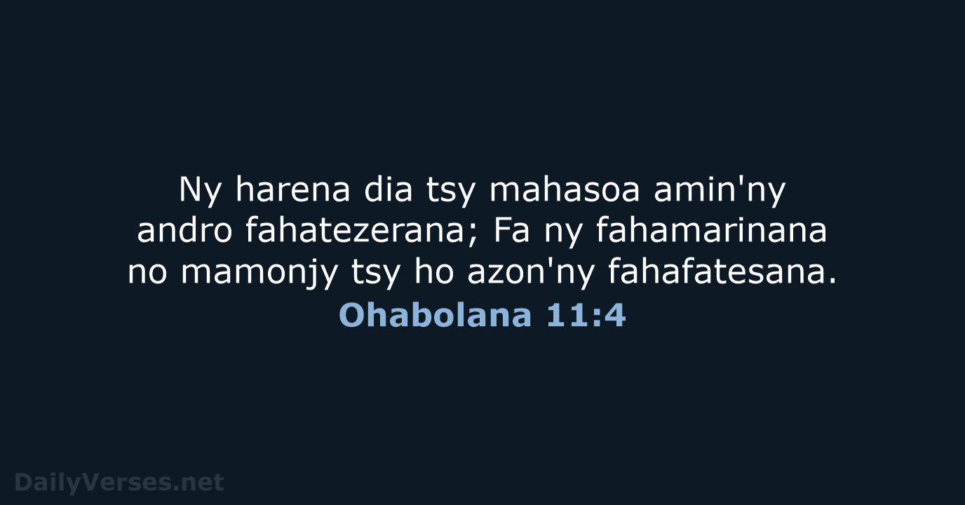 Ohabolana 11:4 - MG1865