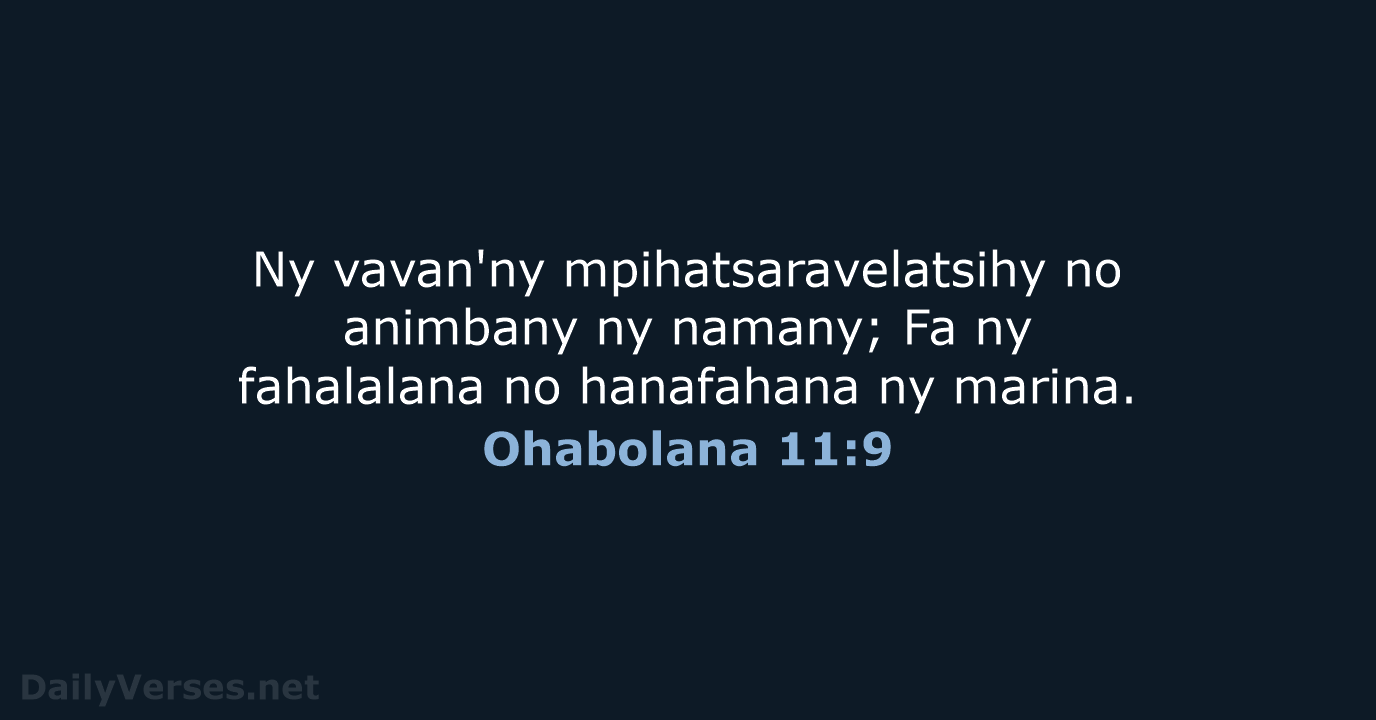 Ohabolana 11:9 - MG1865