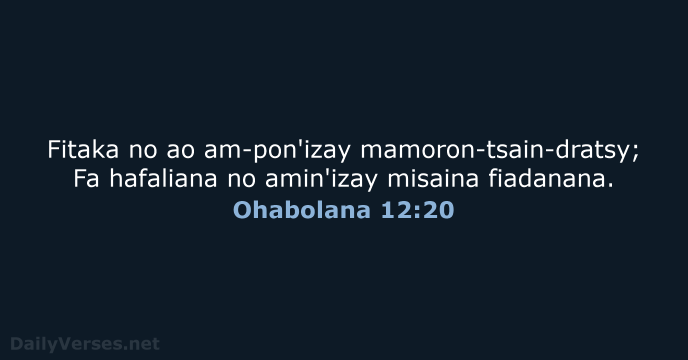 Ohabolana 12:20 - MG1865