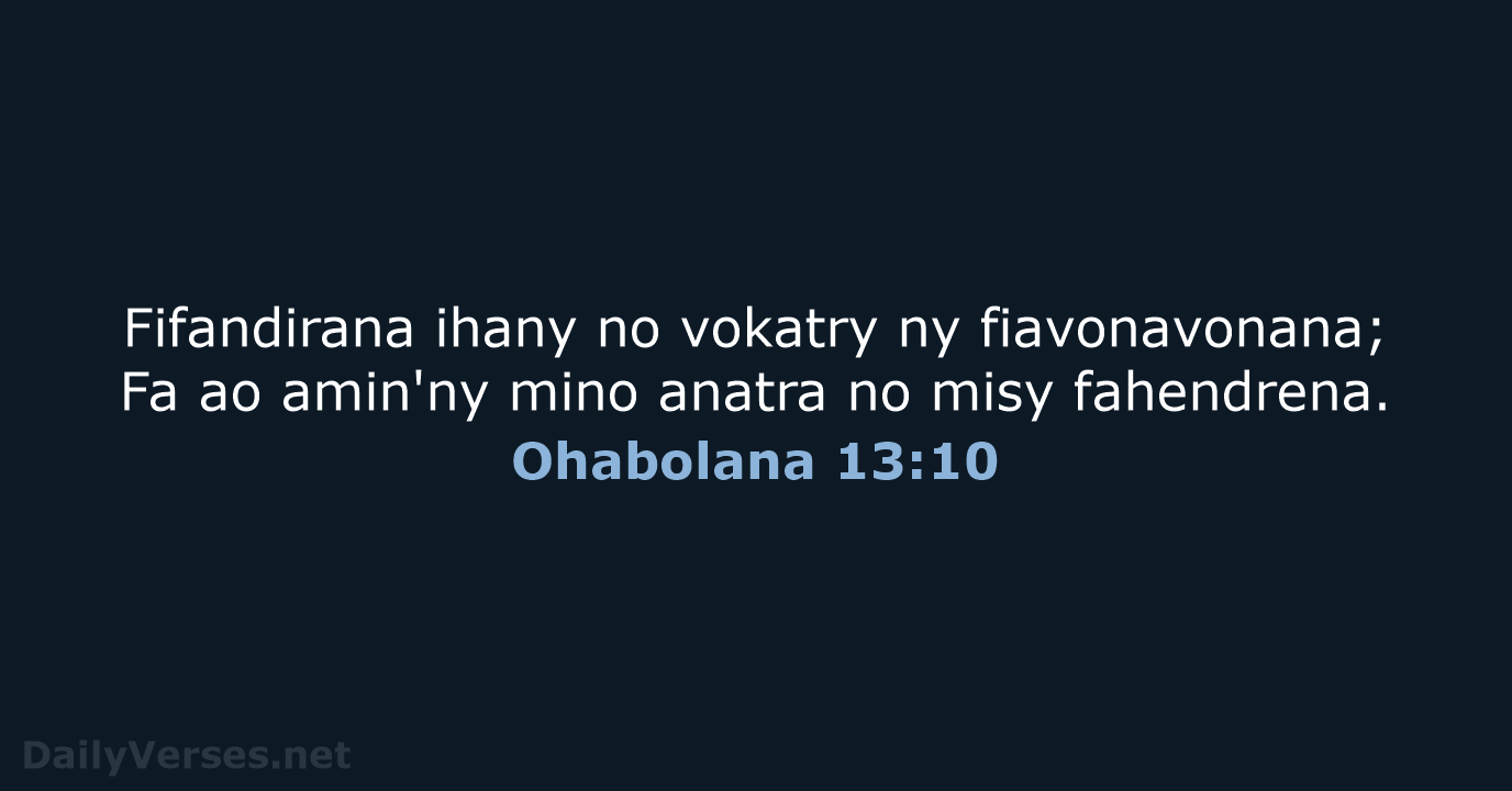 Ohabolana 13:10 - MG1865