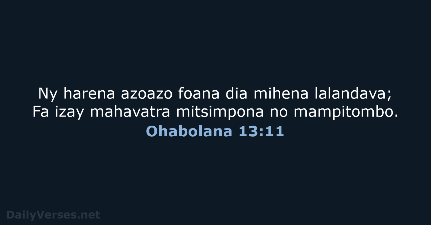 Ohabolana 13:11 - MG1865