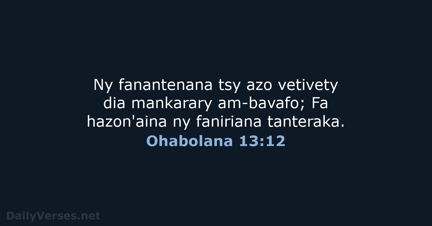 Ohabolana 13:12 - MG1865
