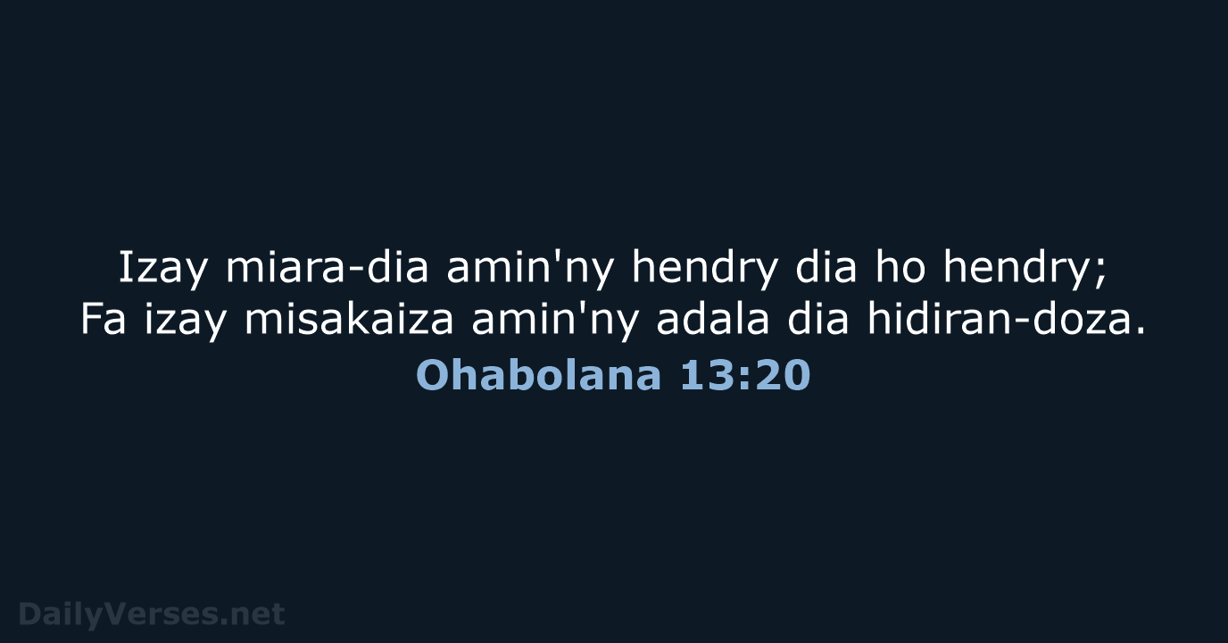 Ohabolana 13:20 - MG1865