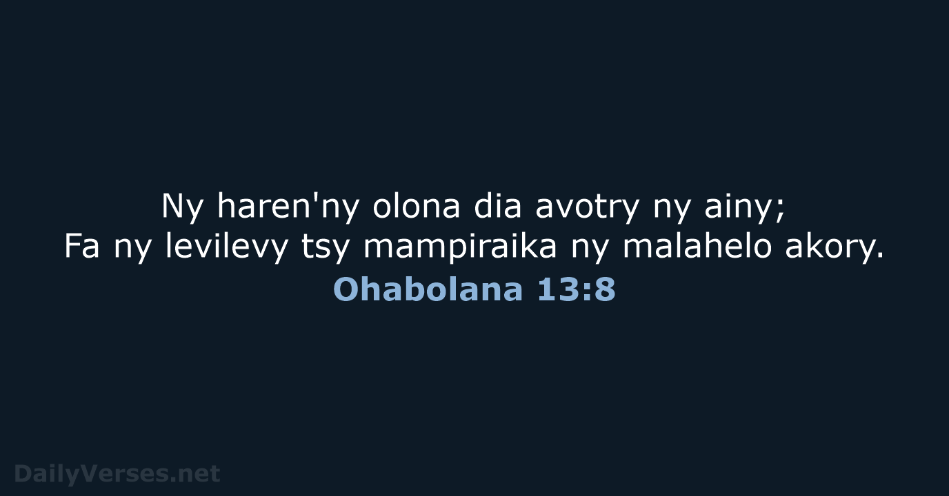 Ohabolana 13:8 - MG1865