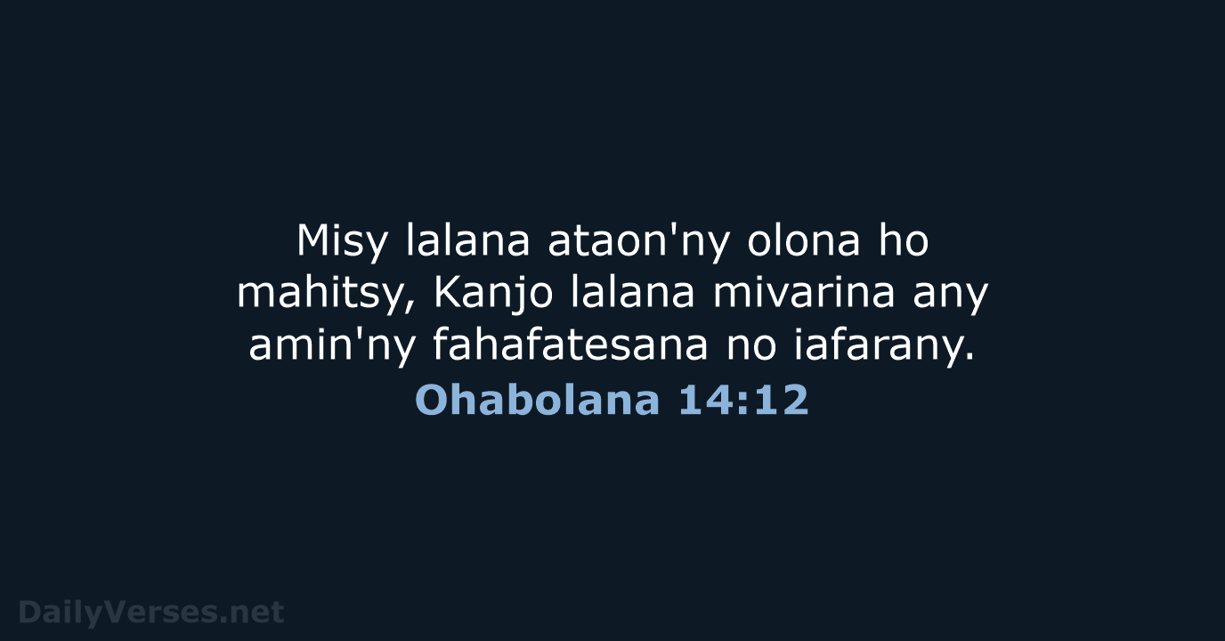 Ohabolana 14:12 - MG1865
