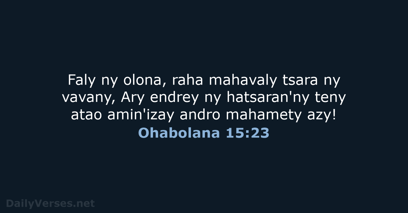 Ohabolana 15:23 - MG1865