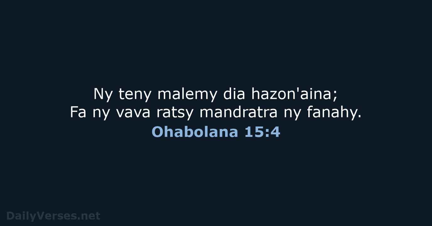 Ohabolana 15:4 - MG1865