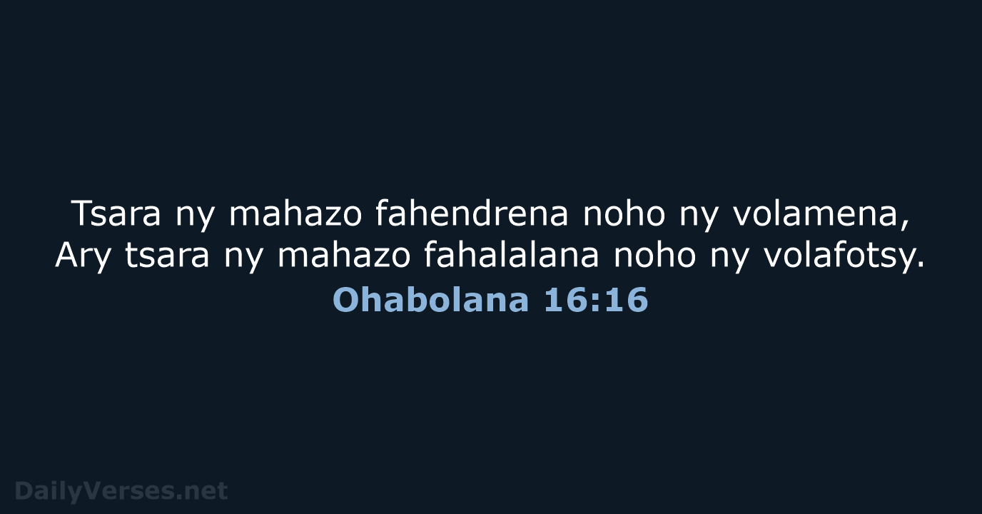 Ohabolana 16:16 - MG1865