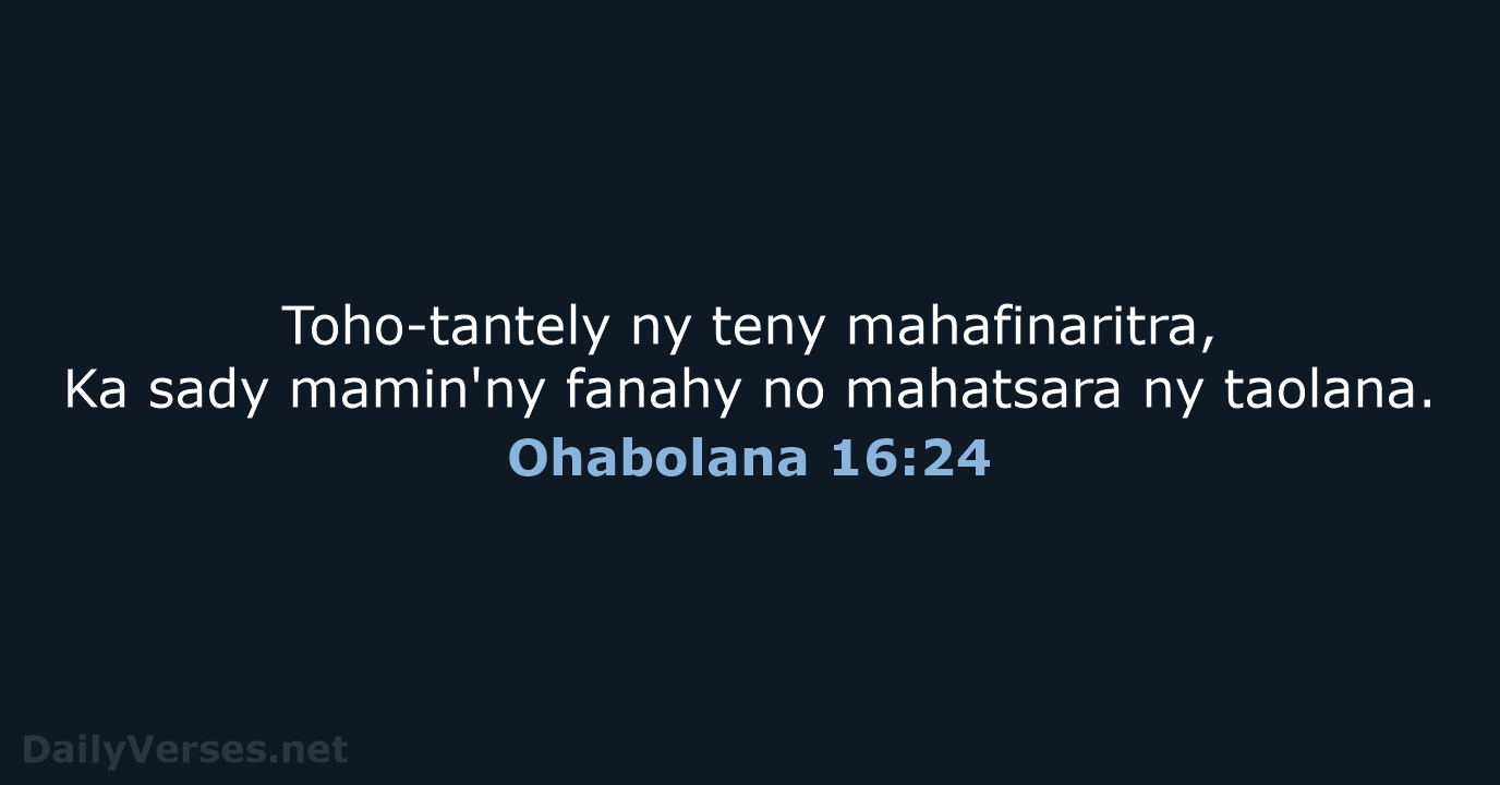 Ohabolana 16:24 - MG1865