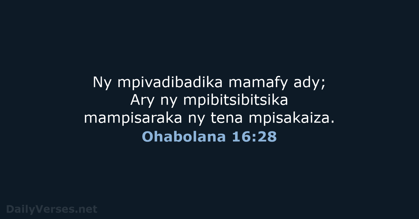 Ohabolana 16:28 - MG1865