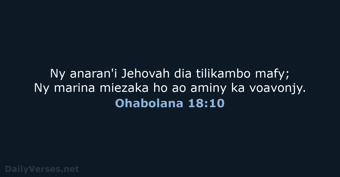 Ohabolana 18:10 - MG1865