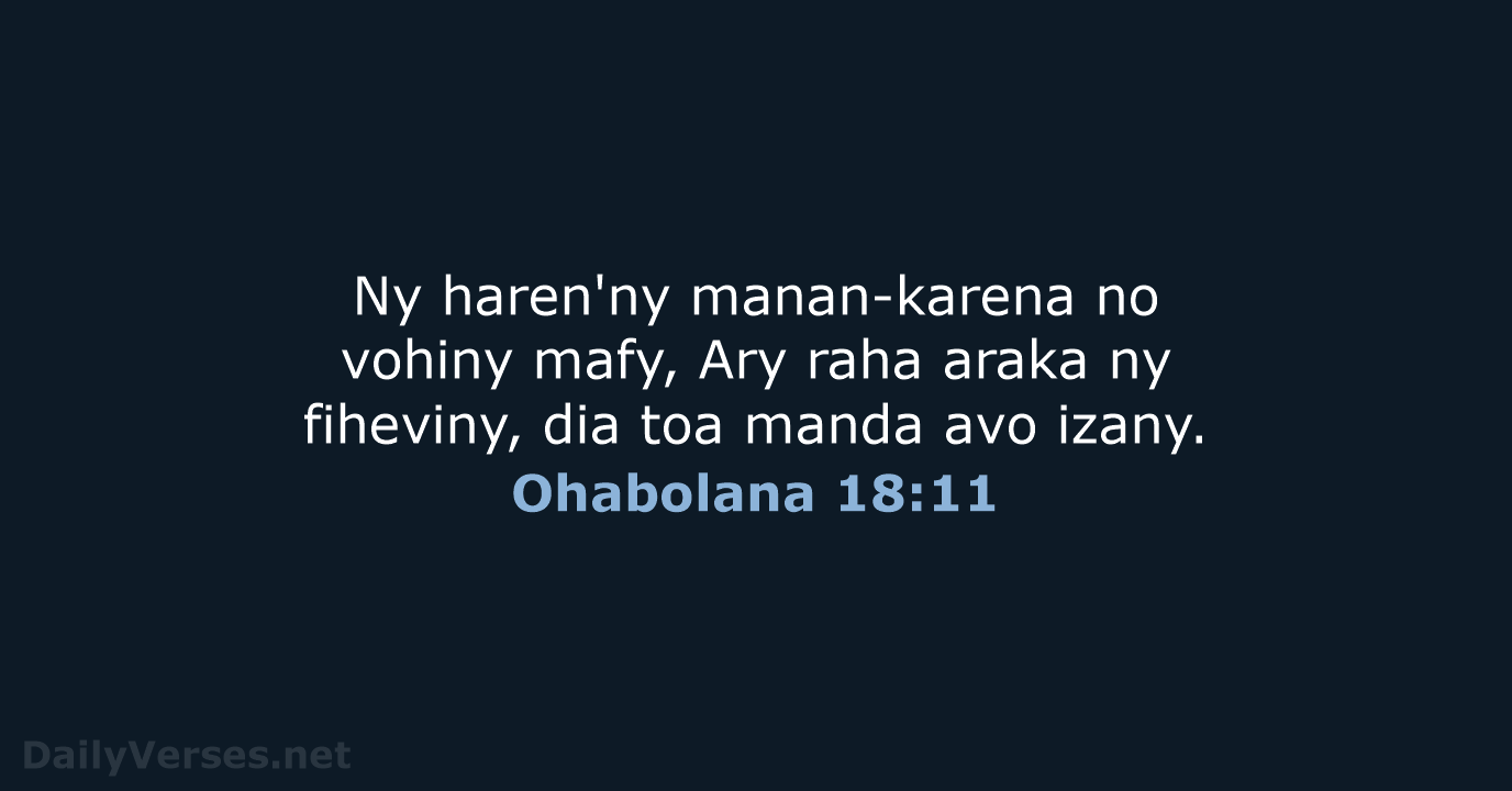 Ohabolana 18:11 - MG1865