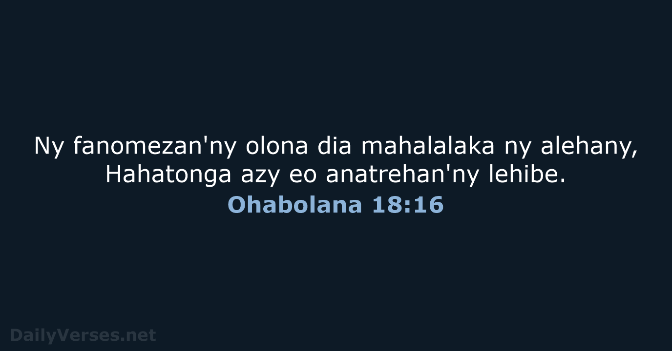 Ohabolana 18:16 - MG1865