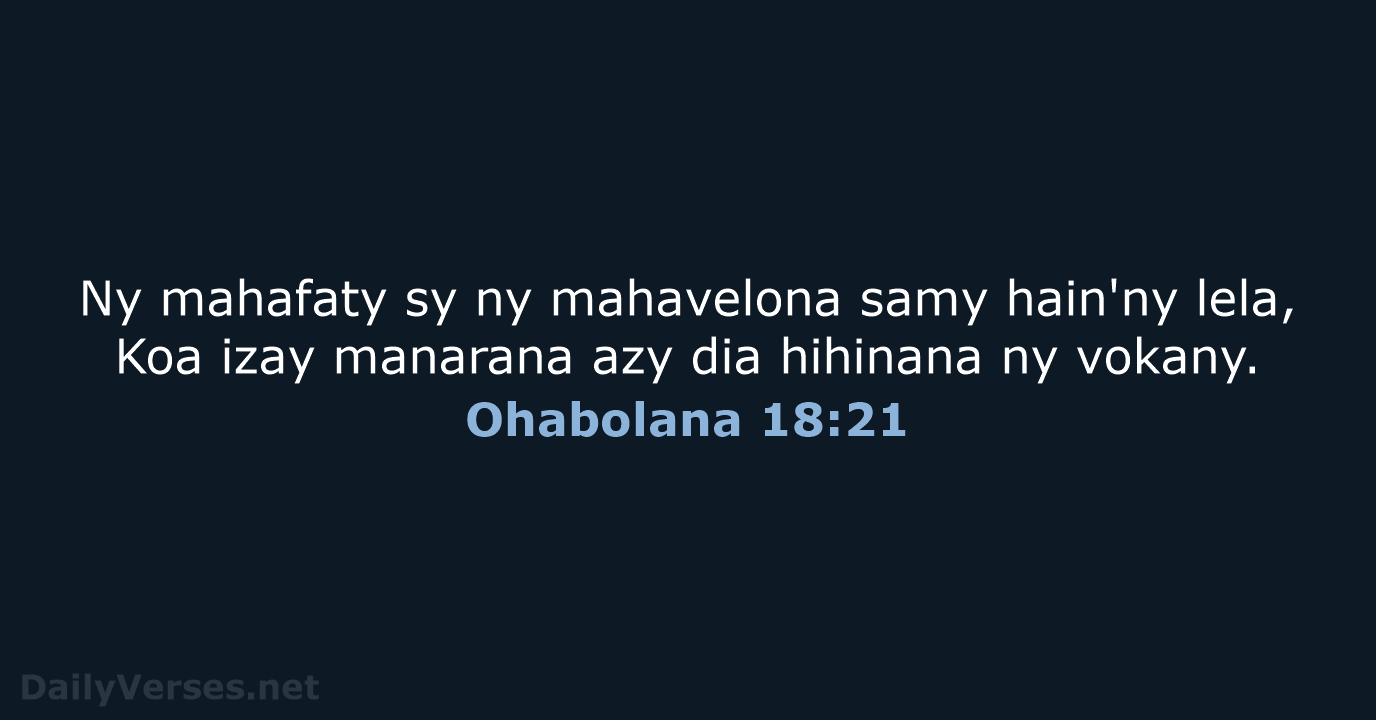 Ohabolana 18:21 - MG1865