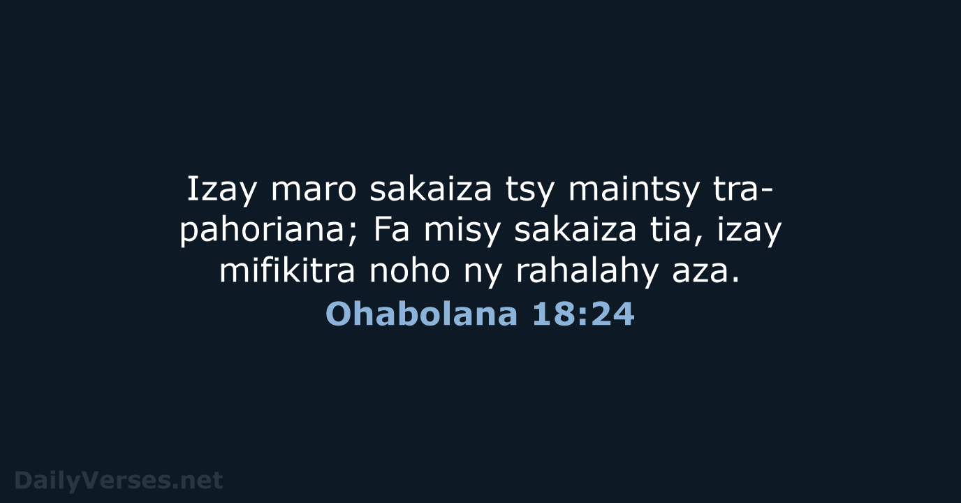 Ohabolana 18:24 - MG1865