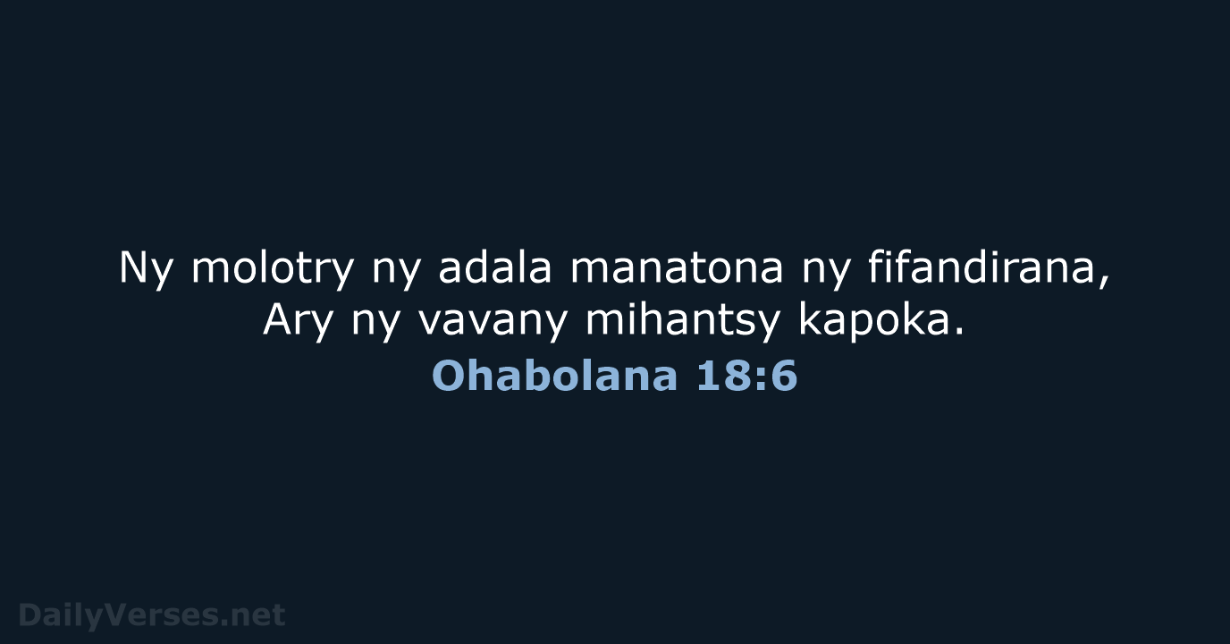 Ohabolana 18:6 - MG1865
