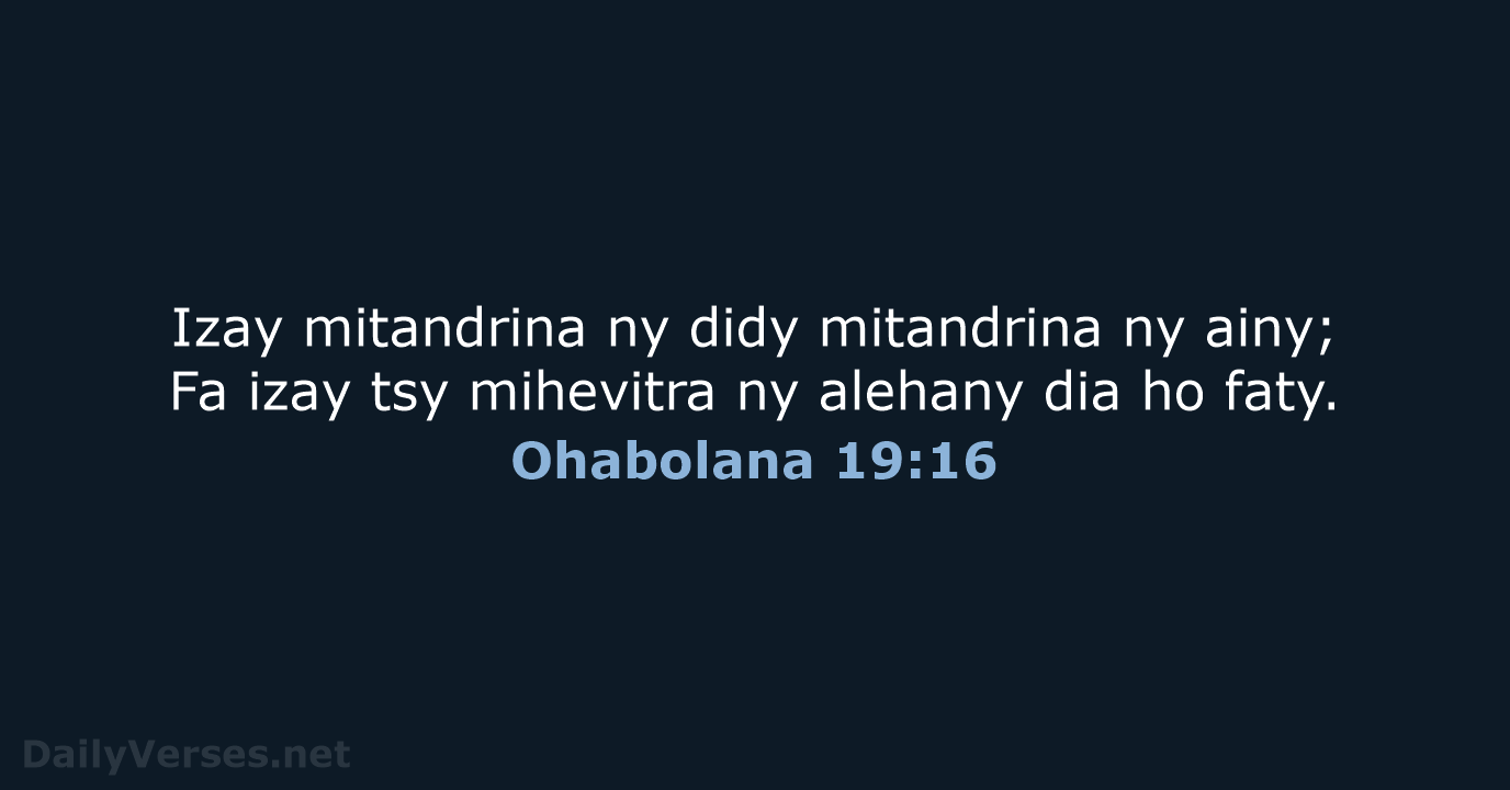 Ohabolana 19:16 - MG1865