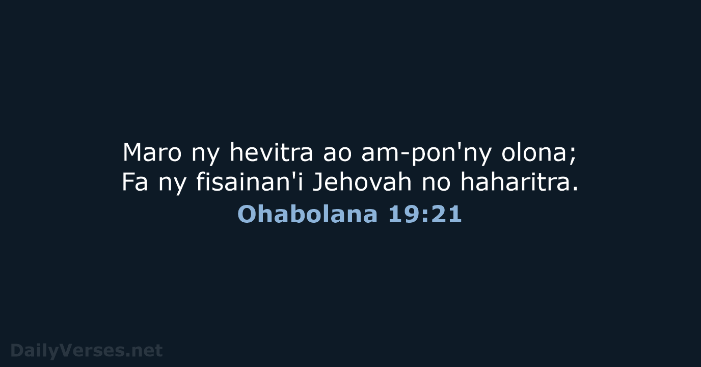 Ohabolana 19:21 - MG1865