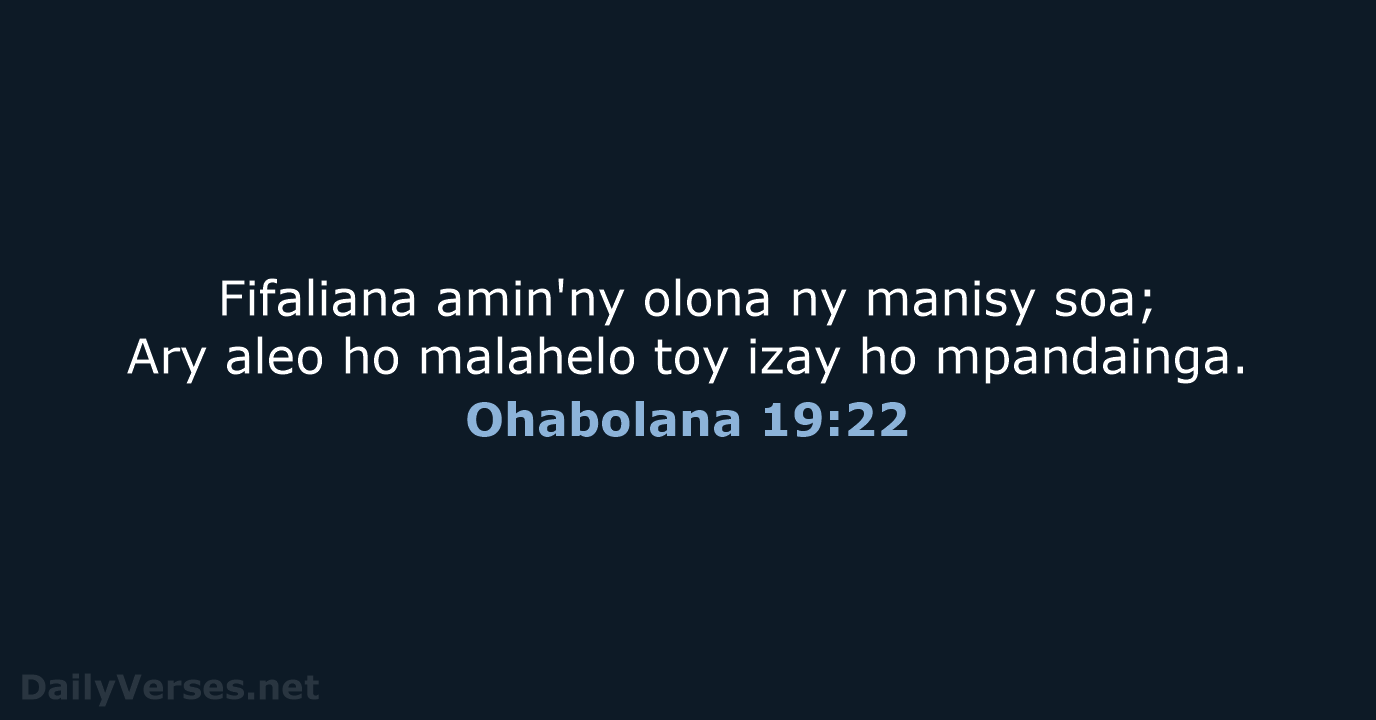 Ohabolana 19:22 - MG1865